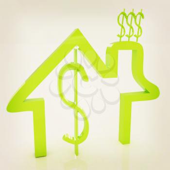 Household Expenditure icon. 3D illustration. Vintage style.