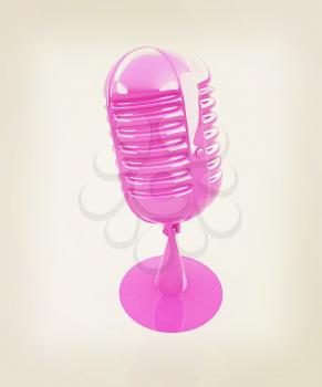 Glossy microphone . 3D illustration. Vintage style.