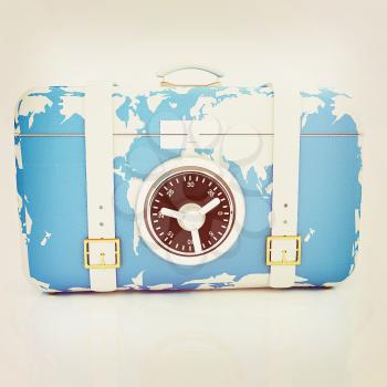 suitcase-safe for travel . 3D illustration. Vintage style.