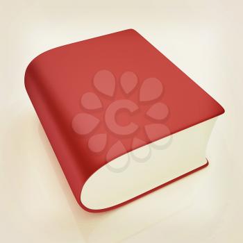 Glossy Book Icon isolated on a white background . 3D illustration. Vintage style.