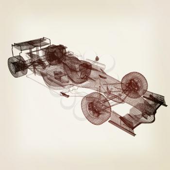 Formula One Mesh. 3D illustration. Vintage style.