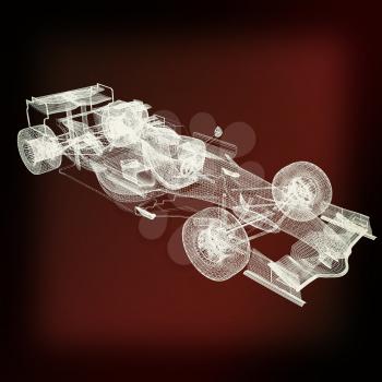 Formula One Mesh. 3D illustration. Vintage style.