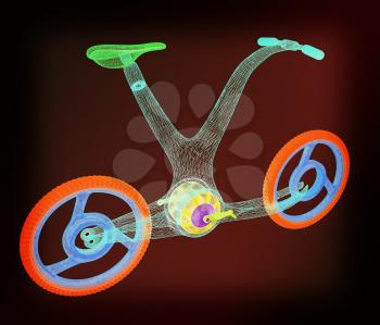 3d modern bike concept. 3D illustration. Vintage style.
