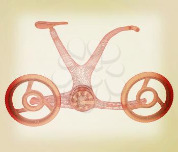 3d modern bike concept. 3D illustration. Vintage style.