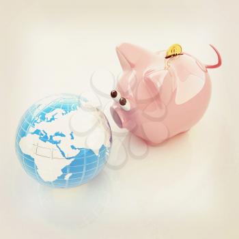 global saving . 3D illustration. Vintage style.