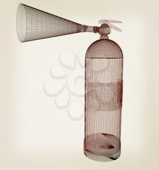 fire extinguisher. 3D illustration. Vintage style.