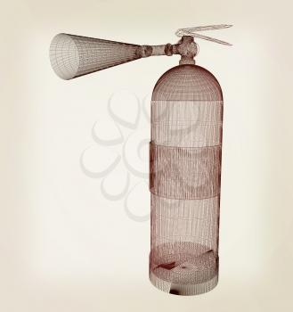 fire extinguisher. 3D illustration. Vintage style.