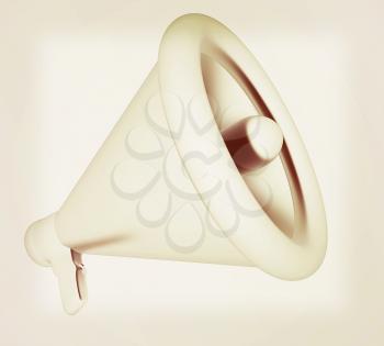 Loudspeaker as announcement icon. Illustration on white . 3D illustration. Vintage style.