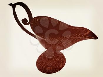 Vase in the eastern style. 3D illustration. Vintage style.
