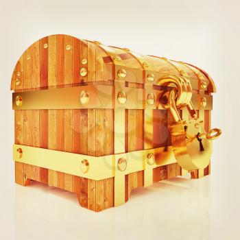 The chest. 3D illustration. Vintage style.