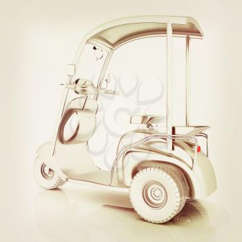 scooter. 3D illustration. Vintage style.