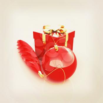 Beautiful Christmas gifts. 3D illustration. Vintage style.