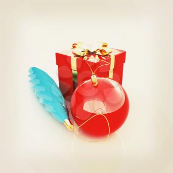 Beautiful Christmas gifts. 3D illustration. Vintage style.