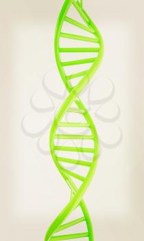 DNA structure model on white. 3D illustration. Vintage style.