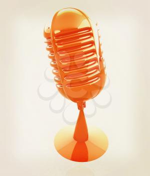 3d rendering of a microphone. 3D illustration. Vintage style.