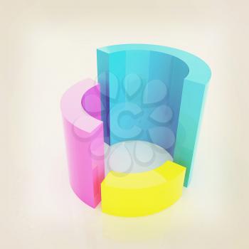 Abstract colorful structure. 3D illustration. Vintage style.