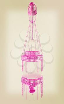 Traditional glamour arabic lamp. 3D illustration. Vintage style.