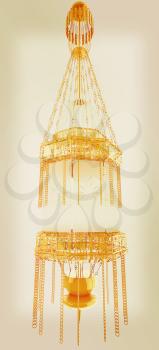 Traditional arabic lamp. 3D illustration. Vintage style.