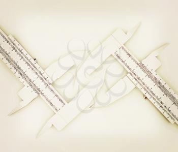 Calipers on a white background. 3D illustration. Vintage style.