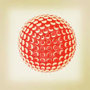 Abstract glossy sphere with pimples . 3D illustration. Vintage style.