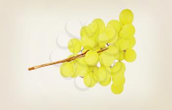 Grapes isolated on white background. 3D illustration. Vintage style.