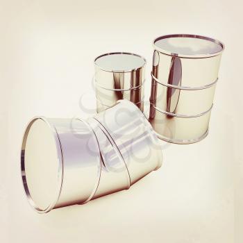 bent barrel on a white background. 3D illustration. Vintage style.