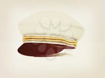 Marine cap on a white background. 3D illustration. Vintage style.