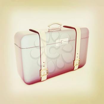 traveler's suitcase . 3D illustration. Vintage style.