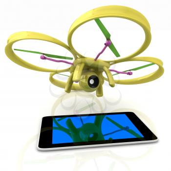 Drone with tablet pc