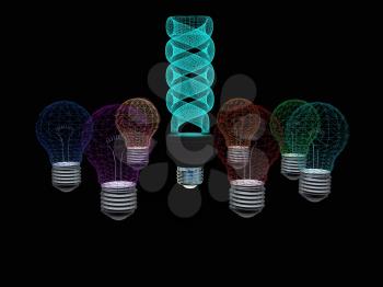 energy-saving lamps. 3D illustration