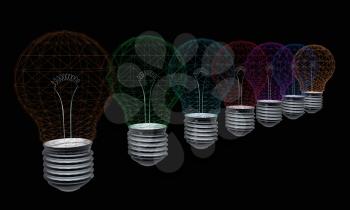 lamps. 3D illustration