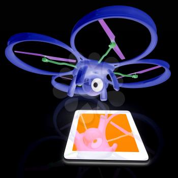 Drone with tablet pc
