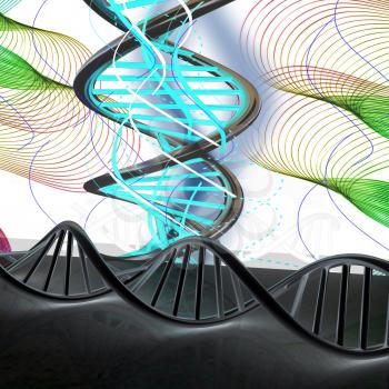 DNA structure model Background. 3d illustration