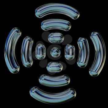 Radio Frequency Identification symbol. 3d illustration