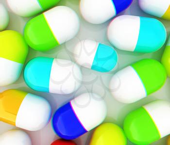 Tablets background. 3D illustration. Anaglyph. View with red/cyan glasses to see in 3D.