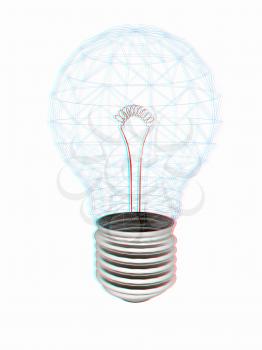 lamp. 3D illustration. Anaglyph. View with red/cyan glasses to see in 3D.