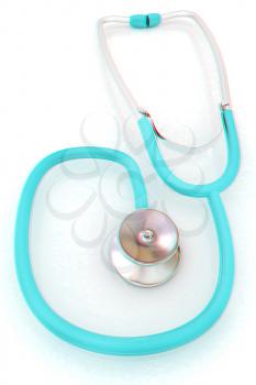 stethoscope. 3d illustration. Anaglyph. View with red/cyan glasses to see in 3D.