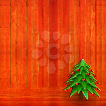 Christmas background. 3d illustration. Anaglyph. View with red/cyan glasses to see in 3D.