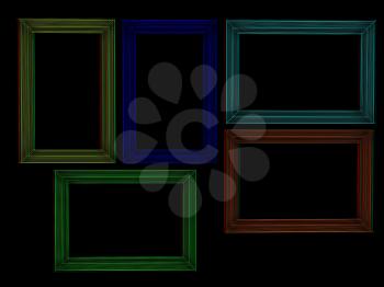 Abstract frames. Conceptual design. 3D illustration. Anaglyph. View with red/cyan glasses to see in 3D.