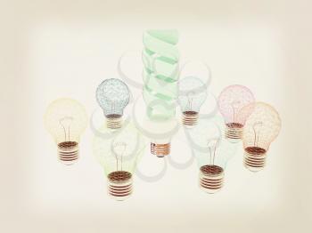 energy-saving lamps. 3D illustration