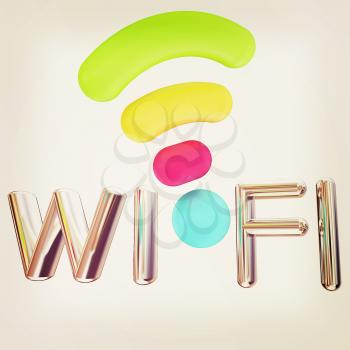 color wifi icon. 3d illustration