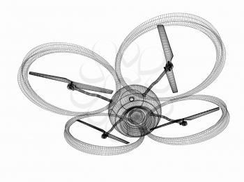 Quadcopter Dron. 3d render