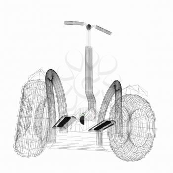 Mini electrical and ecological transport on a white background. 3D illustration.