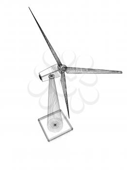 Wind generator turbines icon. 3d illustration