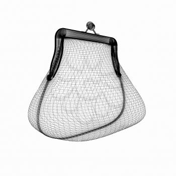 purse on a white. 3D illustration