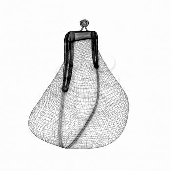 purse on a white. 3D illustration
