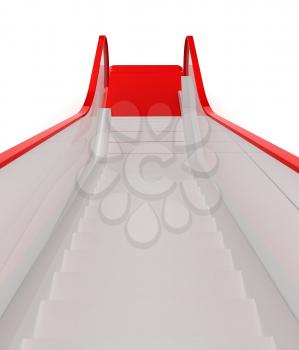 Single escalator. 3d illustration