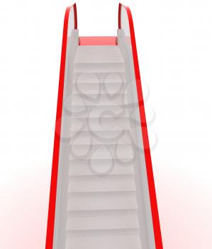 Single escalator. 3d illustration