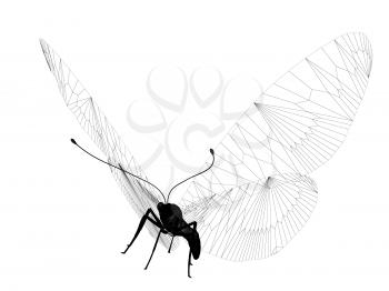 line butterfly. 3d illustration