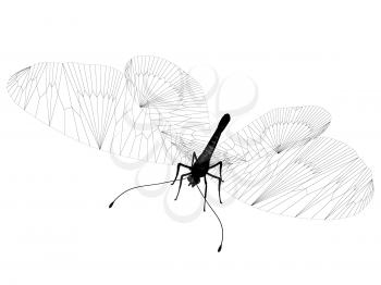 line butterfly. 3d illustration